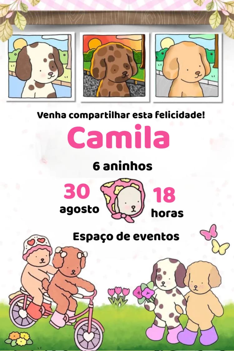 Convite Bobbie Goods Coloridos – tema Aniversário Infantil colorido, divertido, infantil, moderno, temático, ilustrações de animais