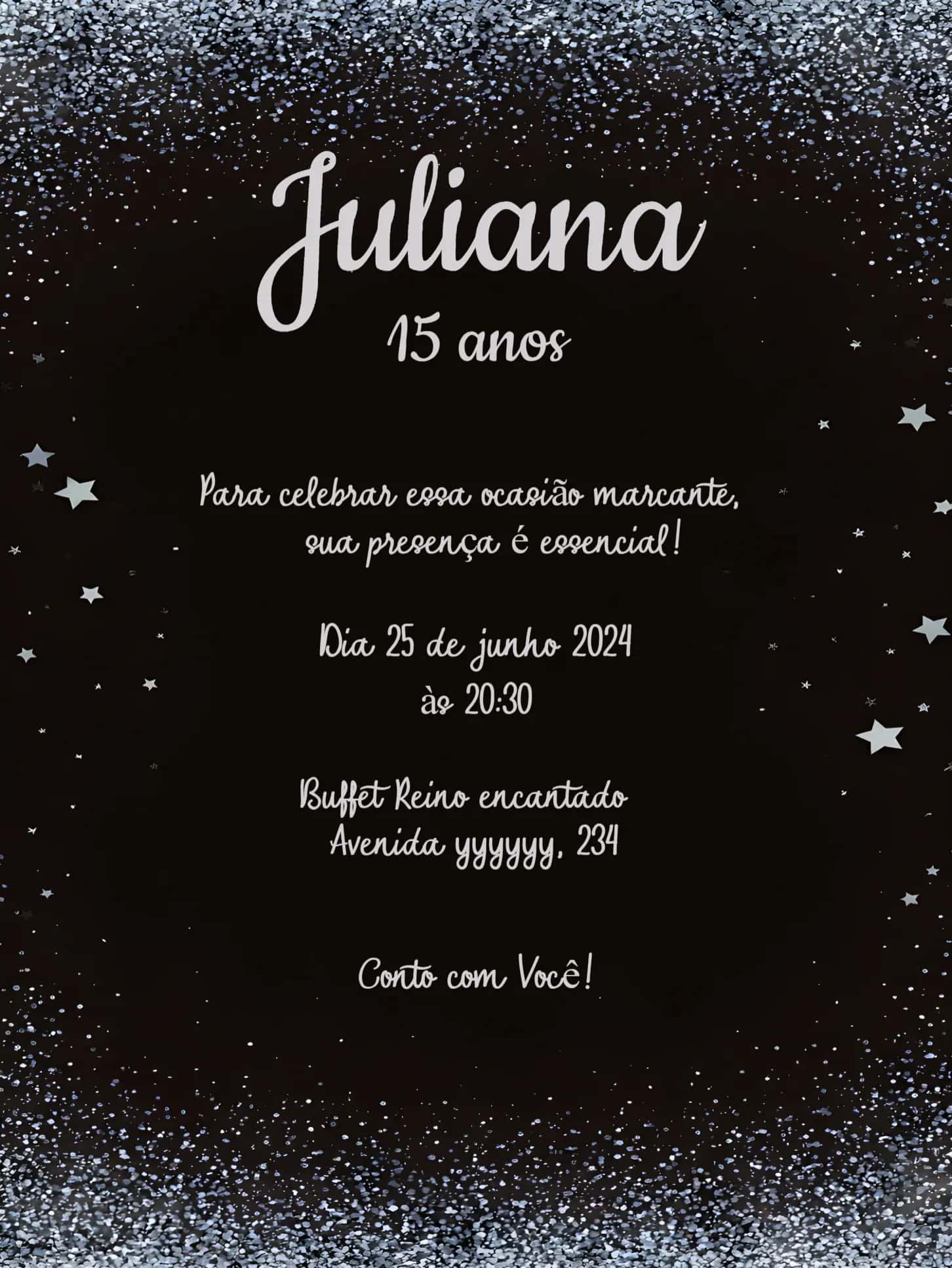 Convite 15 Anos Verde editável e personalizável