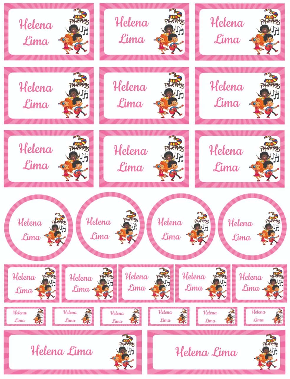 Convite 3 Palavrinhas editável e personalizável