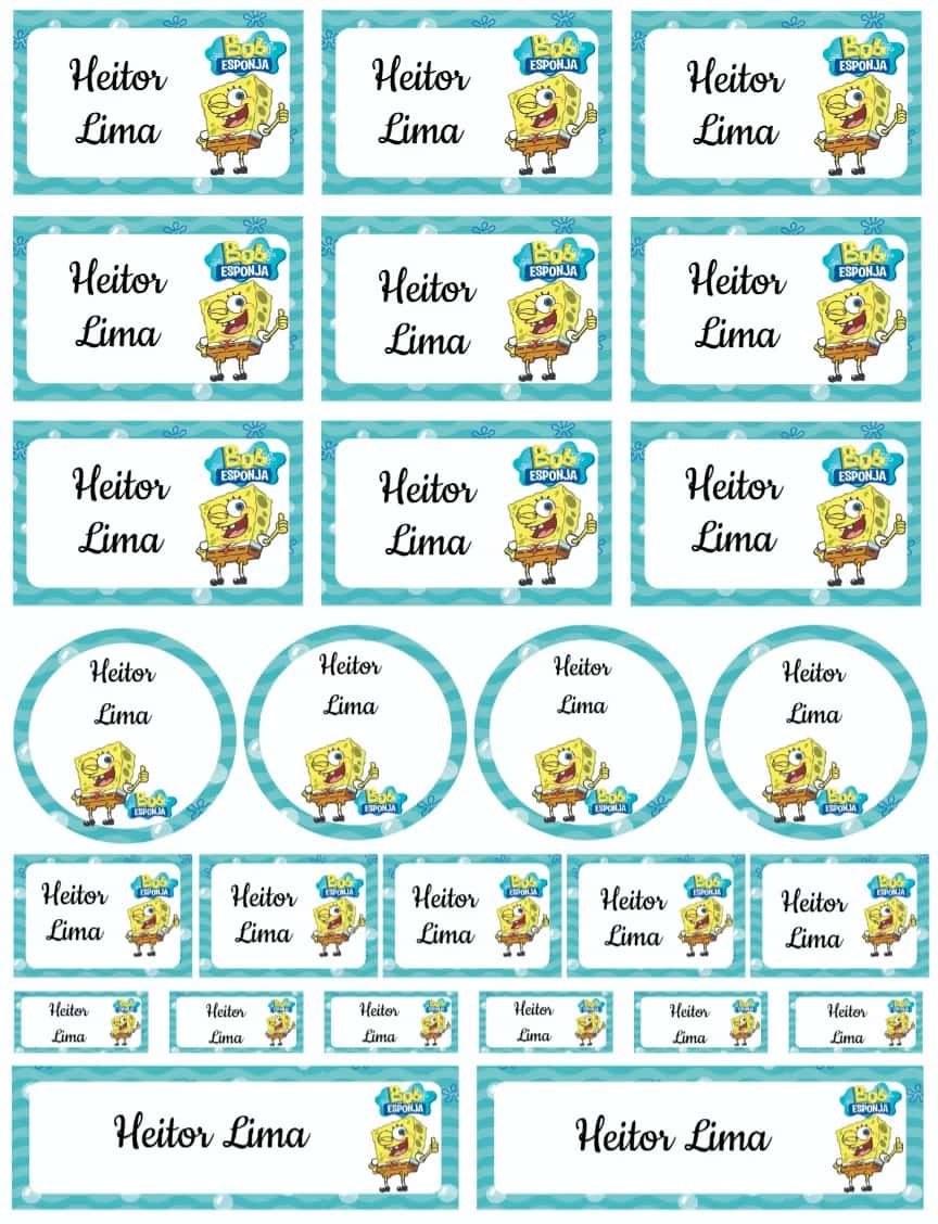 Convite Bob Esponja editável e personalizável