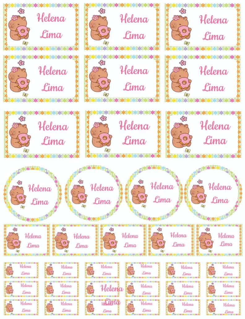 Convite Capivara editável e personalizável