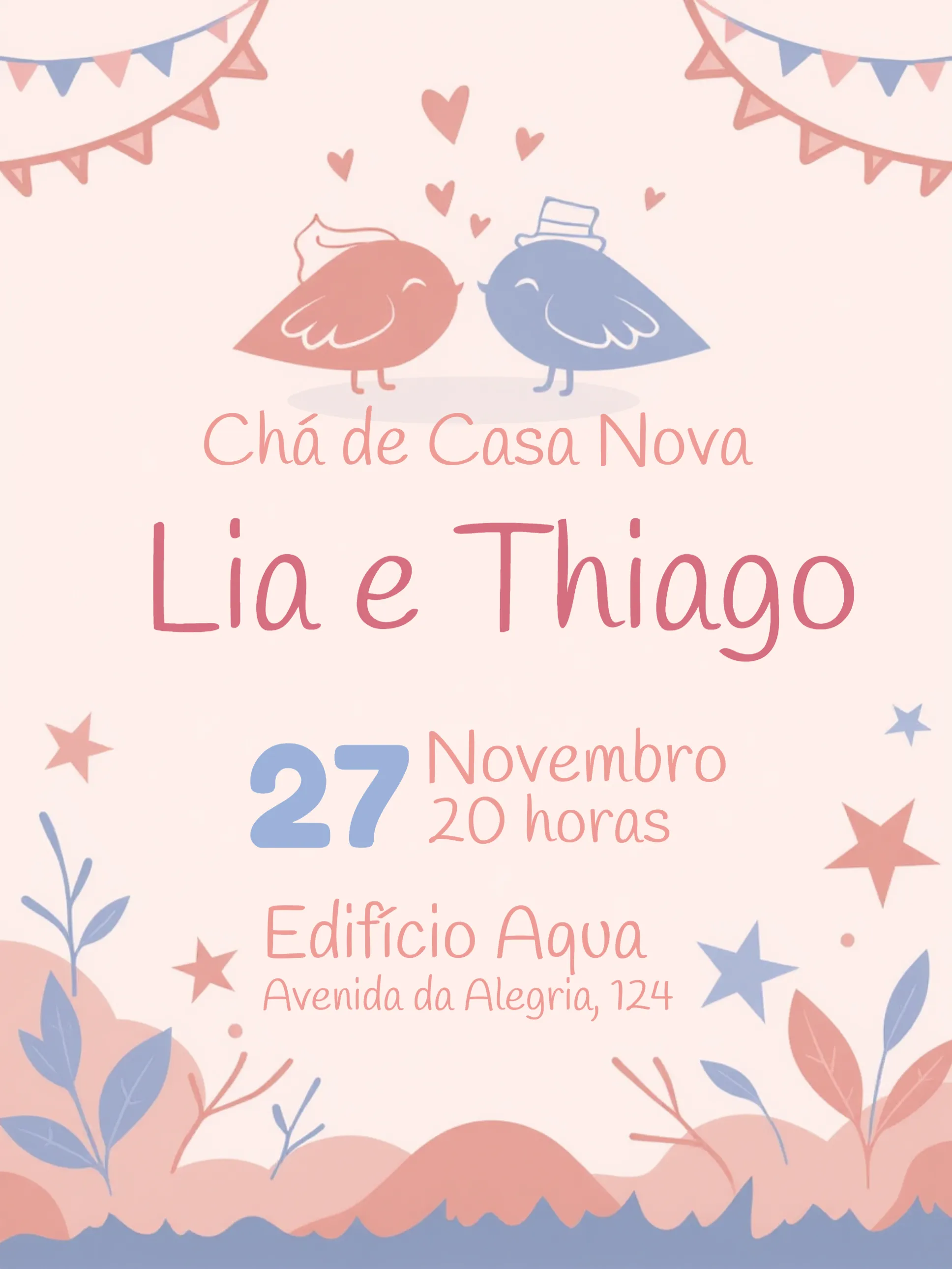 Convite Chá De Panela Casa editável e personalizável