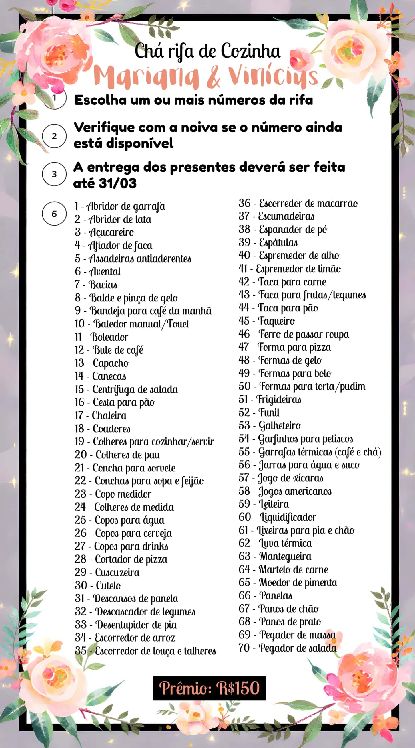 Convite Chá Panela Floral De editável e personalizável