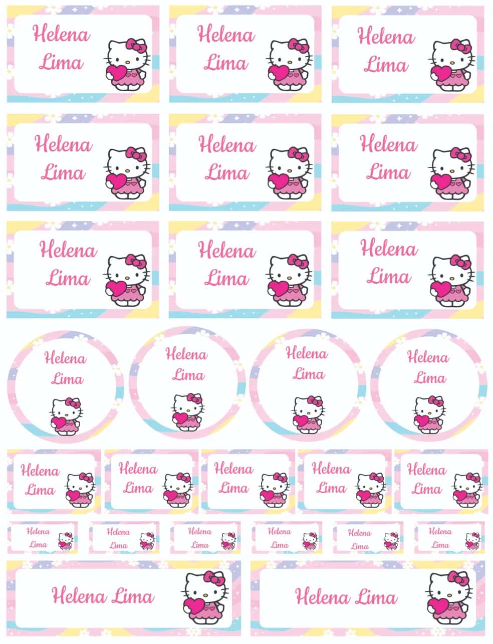 Convite Hello Kitty editável e personalizável