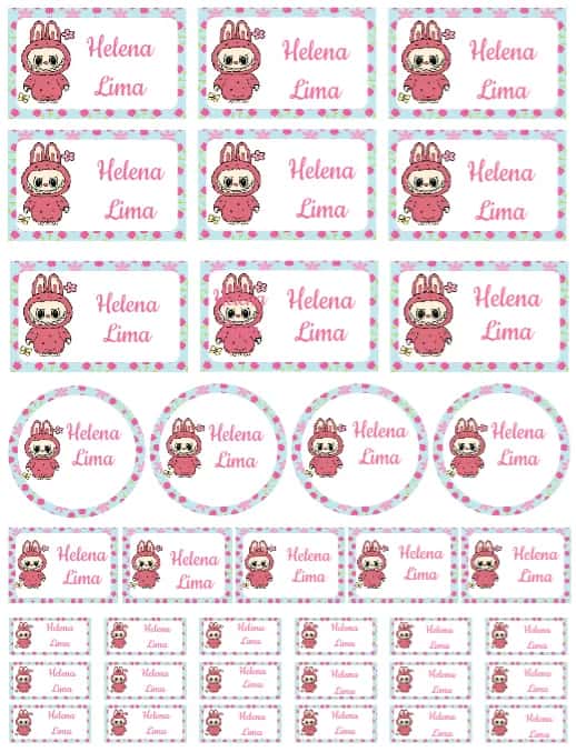 Convite Labubu editável e personalizável