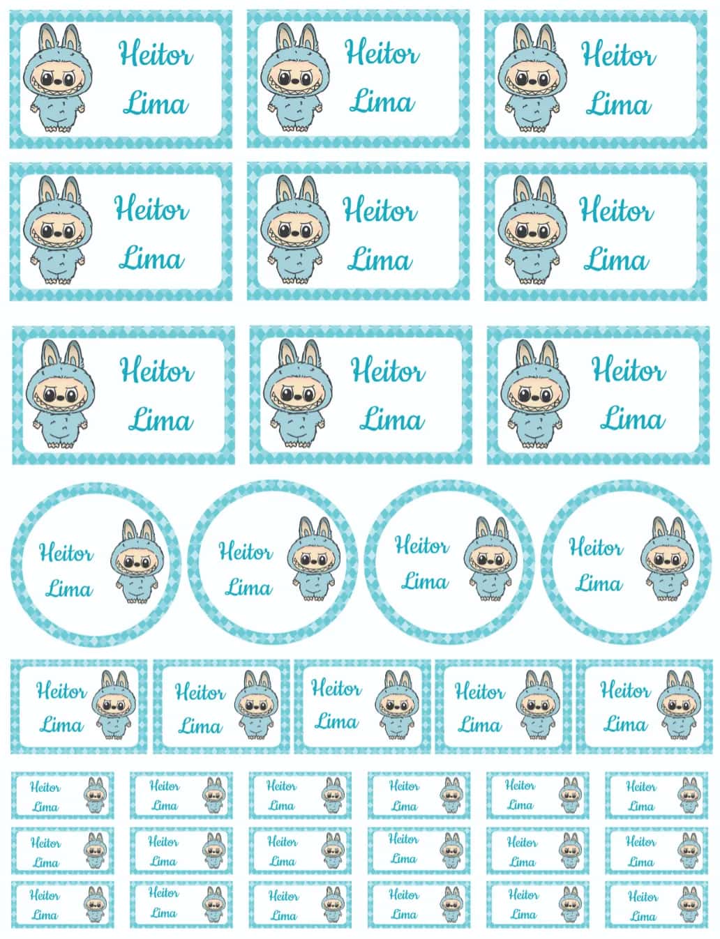 Convite Labubu editável e personalizável