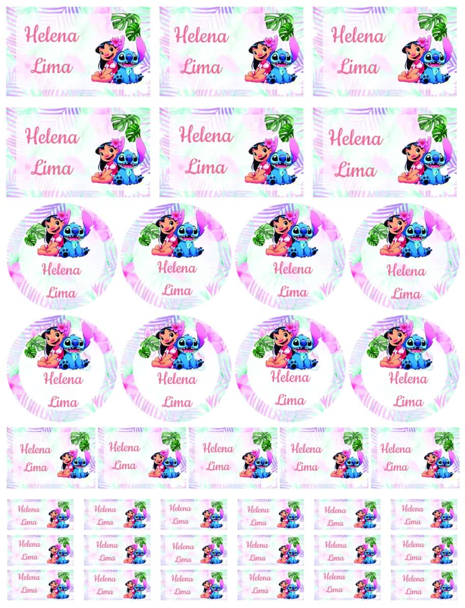 Convite Lilo e Stitch editável e personalizável