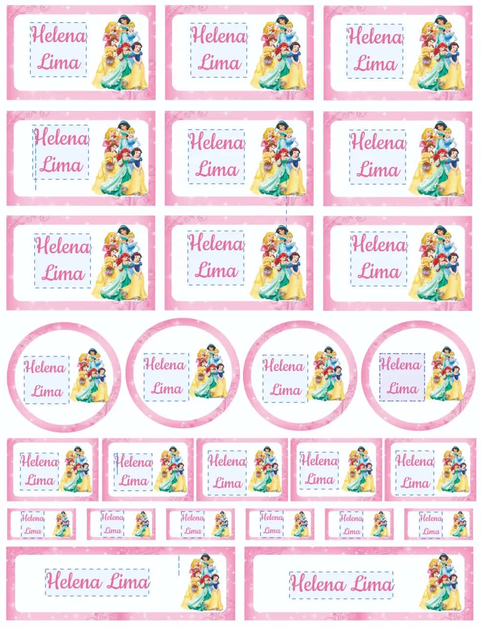 Convite Princesas Disney editável e personalizável