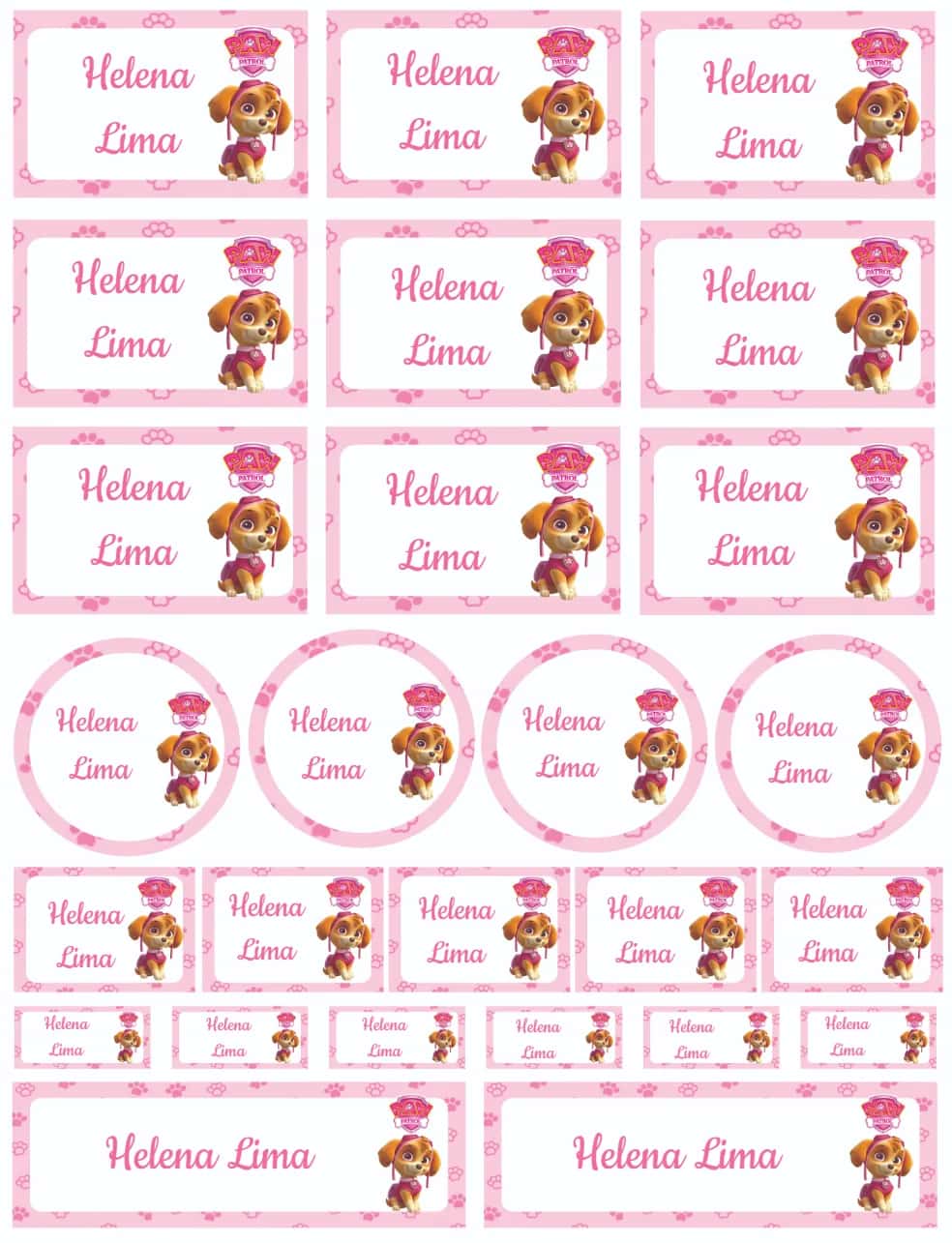 Convite Skye Patrulha Canina editável e personalizável