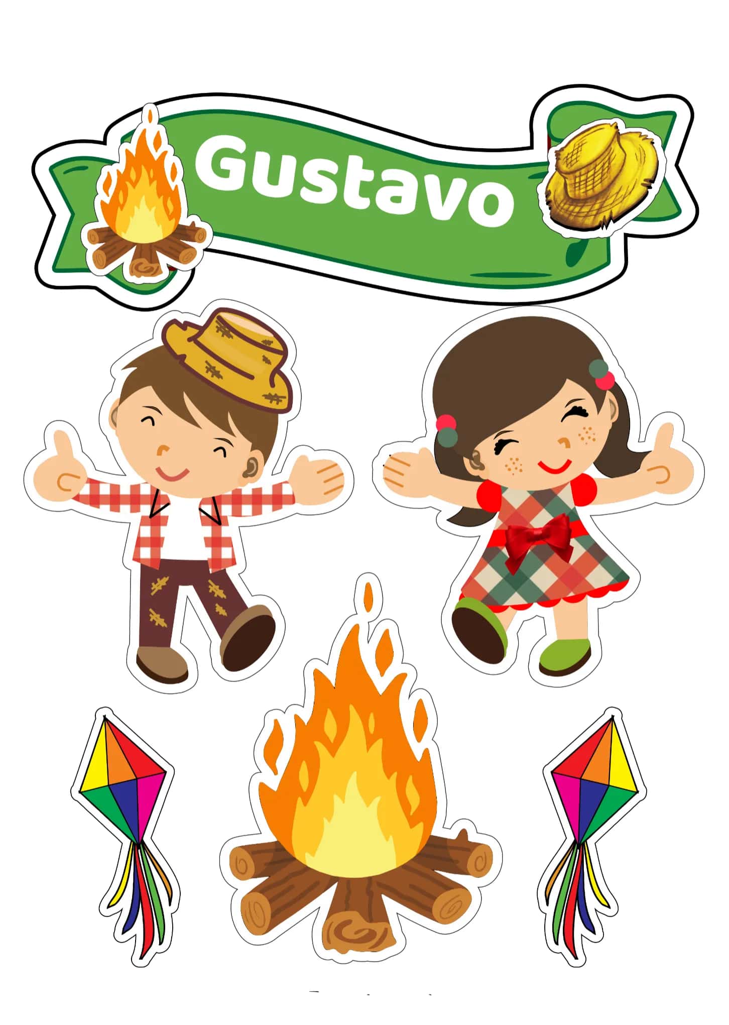 Convite Topo De Bolo São João Imprimir editável e personalizável